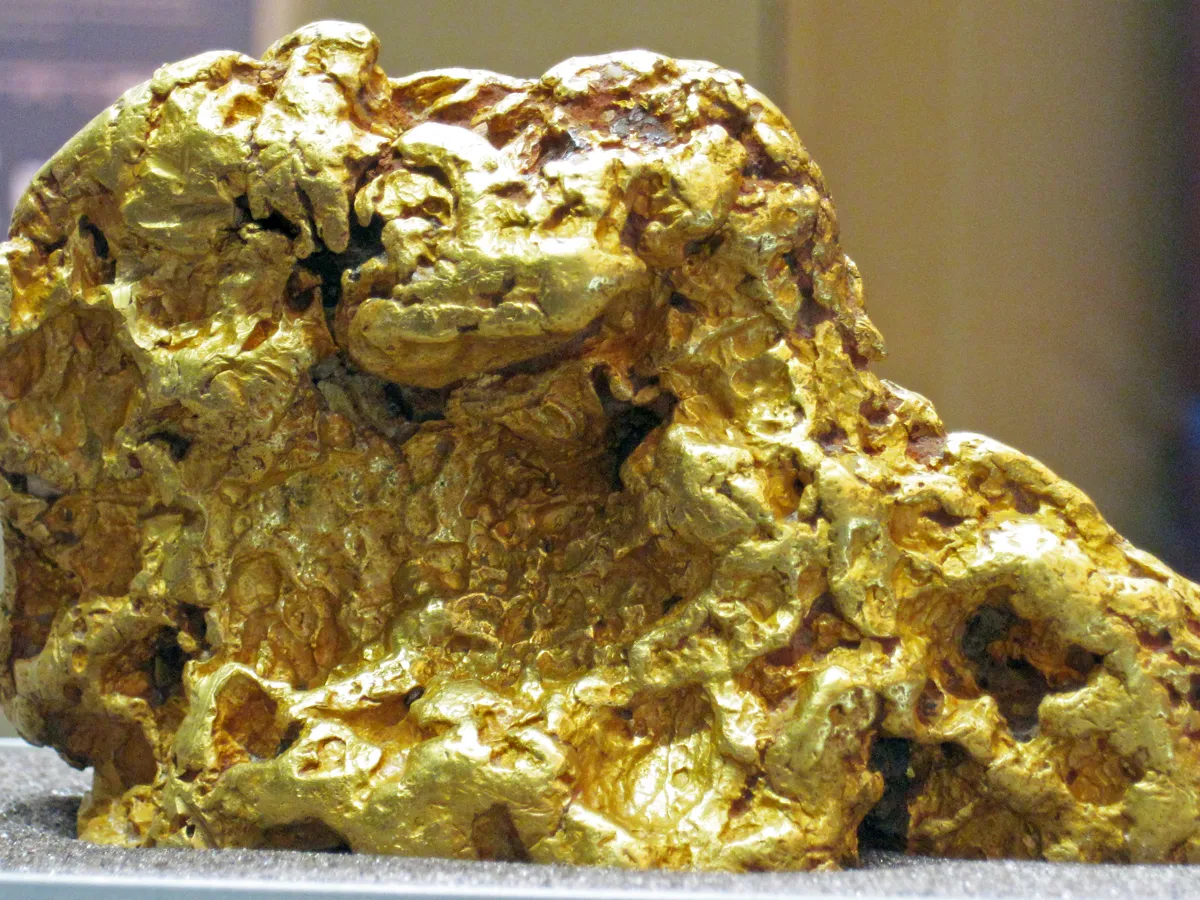 A raw gold nugget